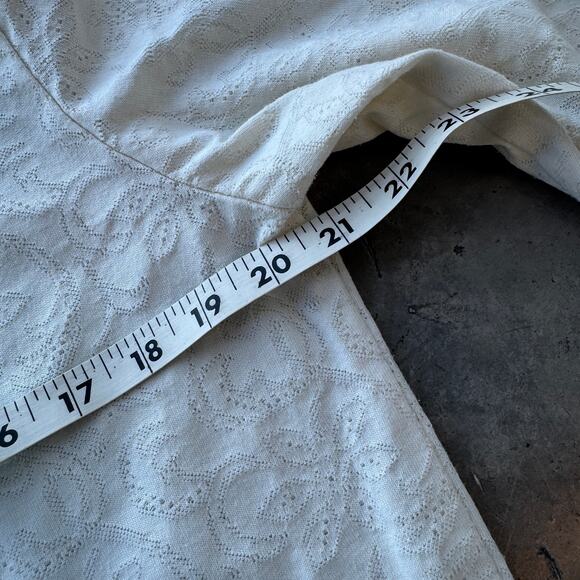 Vintage Y2k White Lace Longsleeve Button Up Cardigan Made In USA Large - Picture 4 of 5